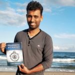 Ashwin Balaji on the coastal line of the Bay of Bengal, in Chennai, India